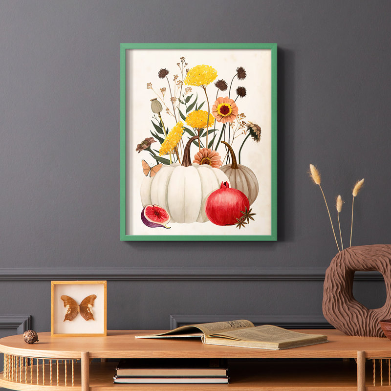 «Fall Botanicals II», reproduction encadrée - bois massif, H 10 po x l 8 po, Vert