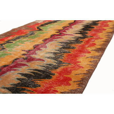 Handmade and Hand Woven Kilim Wool Abstract Area Rug