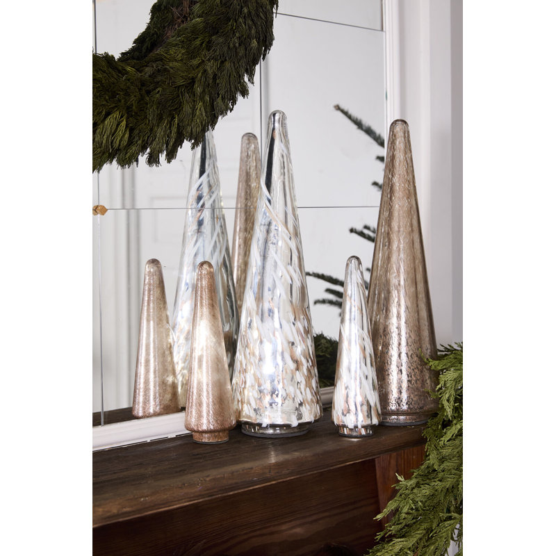 Arbre brillant 5,5 po x 18 po, Argent, H 18 po x l 5,5 po x P 5,5 po