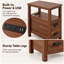 Petite table d'appoint en bois avec station de recharge, 2 tiroirs, ports USB et prises électriques, finition noyer