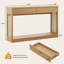 Console 47,24 po en rotin moderne avec 2 tiroirs et tablette de rangement ouverte