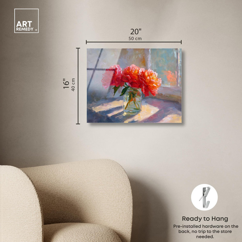 «Glass Vase II Kitchen», reproduction d'art sur acrylique par Art Remedy, H 16 po x l 20 po