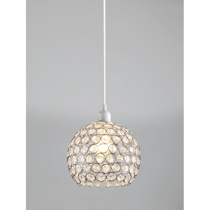 Crystal Globe Ceiling Light Shade 20cm – Chrome Acrylic