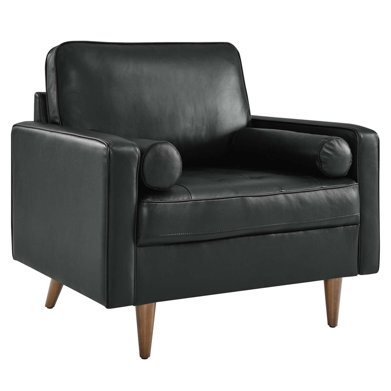Fauteuil Valor en cuir par Modway, Mélange de polyester noir