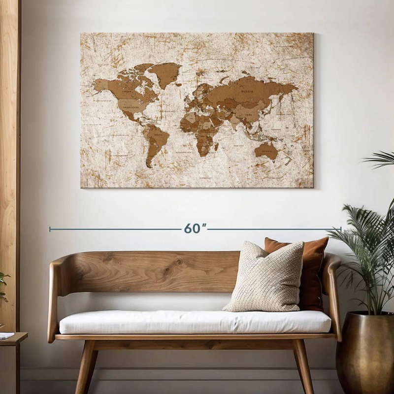 Carte du monde Keimar, H 32 po x l 48 po