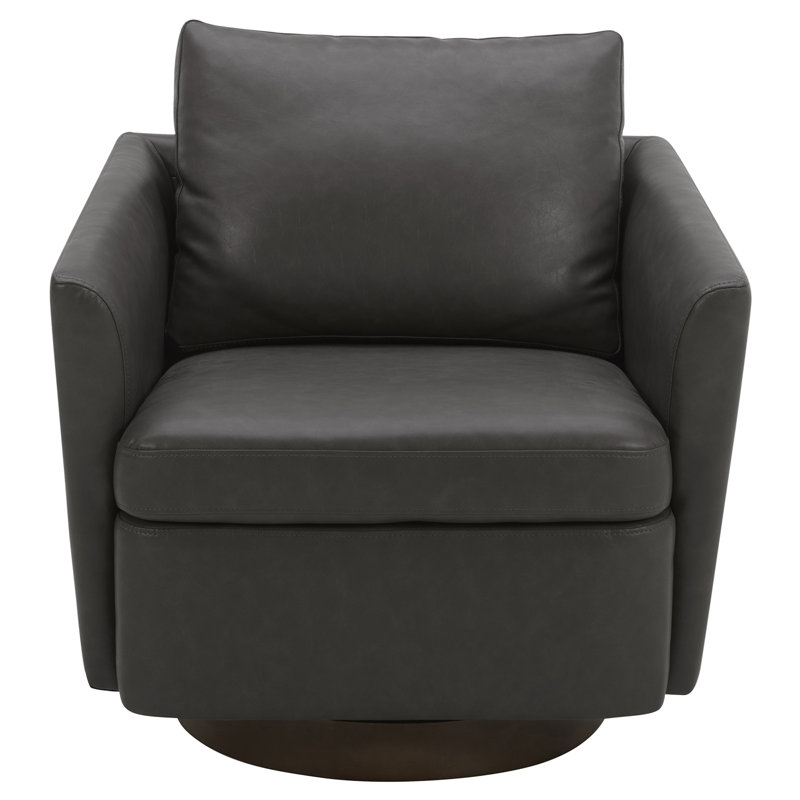 Fauteuil pivotant en similicuir 29,3 po Areiana, Similicuir gris rétro