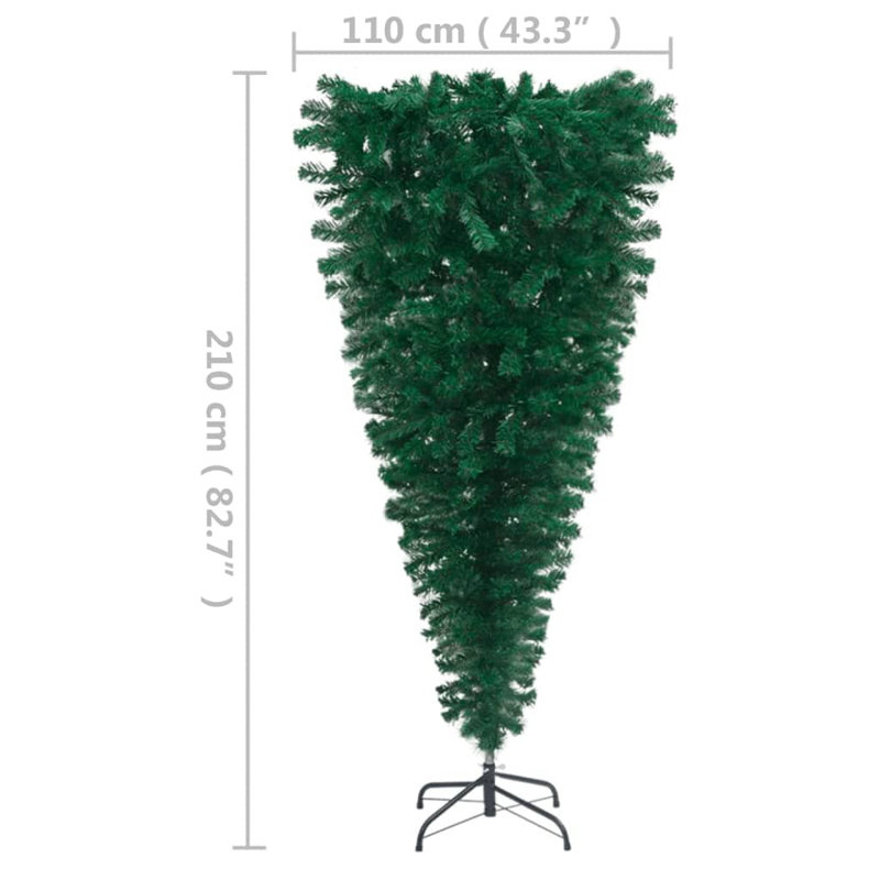 Arbre de Noël artificiel à l'envers avec lumières DEL vert, 7'