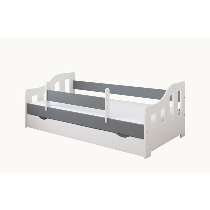 Lawrence Cabin Bed with Storage Included, White/Grey, European Toddler (80 x 160 cm)