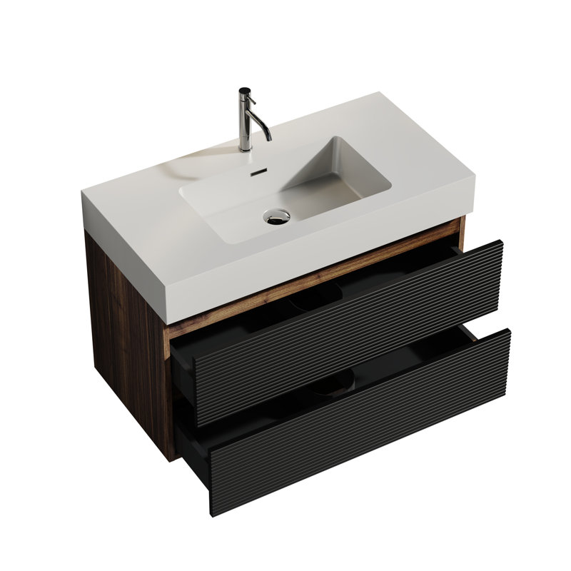 Console de salle de bain en noyer 36 po Grace