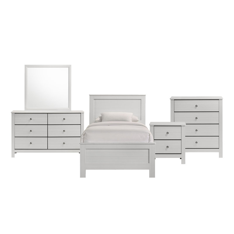 Ensemble de chambre à coucher à panneau simple 5 pièces Picket House Furnishings Santino