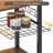 35.4" Iron Kitchen Baker's Rack with US Outlet & Bluetooth LED Light, Microwave Compatible