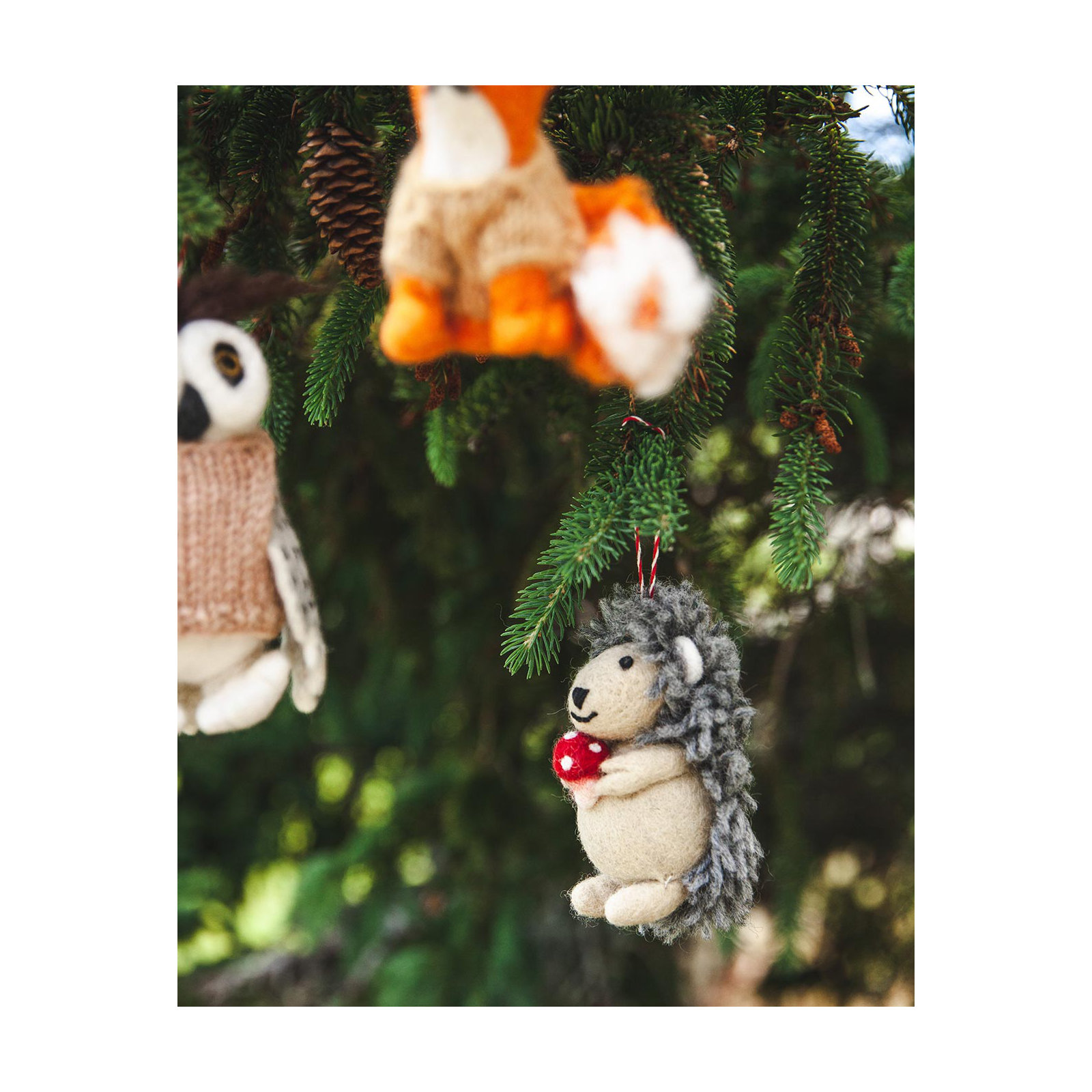 Felted Woodland Animal Ornament - Oliver Owl