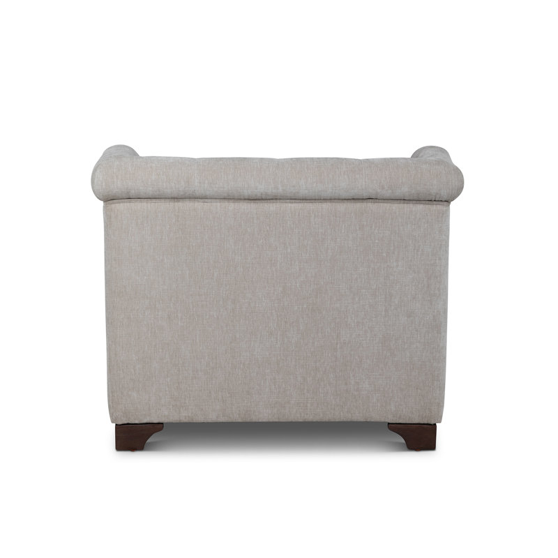 Scroll Arm Occasional Chair, Mocha, Putty