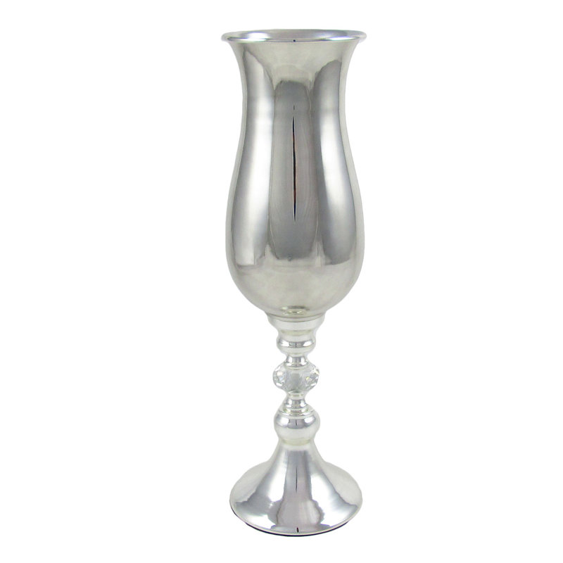 Vase de table en métal Feingold, H 17 po x l 4,5 po x P 4,5 po, Argent