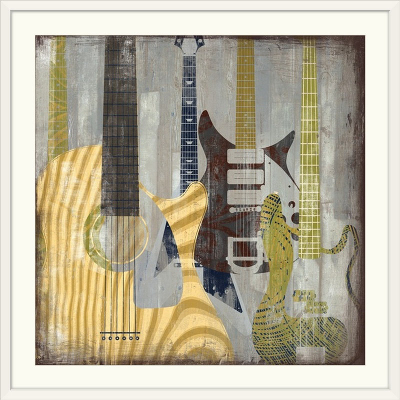 «Guitars» par David Fischer, impression, H 30 po x l 30 po x P 1,5 po, Toile