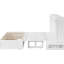 Lit blanc pour grand lit avec tiroir de rangement et tablette fonctionnelle, arrangement pratique