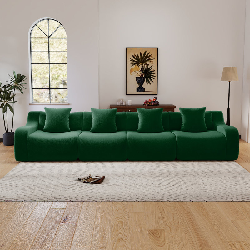 Canapé modulaire surdimensionné en tissu 148 po, Vert