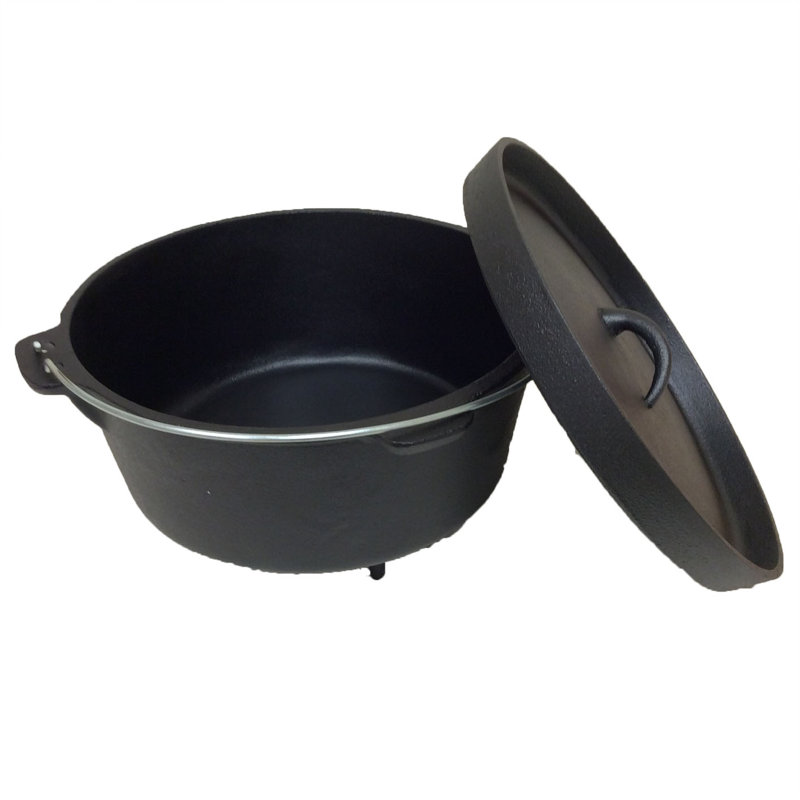 Cocotte ronde en fonte avec couvercle Cuisiland, 16 pintes