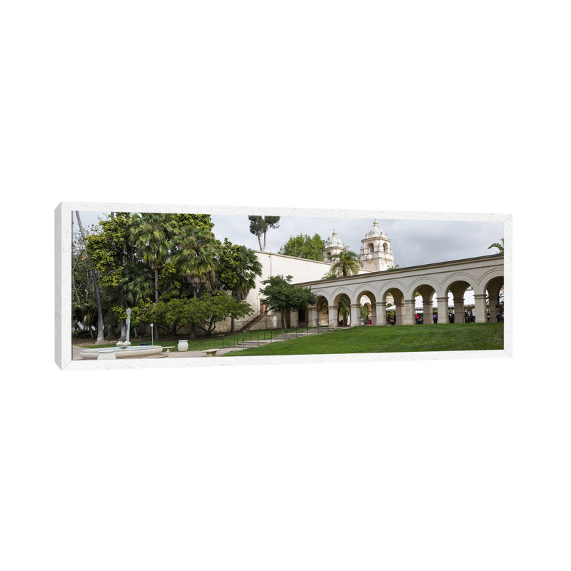 Colonnade in Balboa Park, San Diego, California, USA 1 Piece Panoramic Wall Art on Canvas, 30.48 cm H x 91.44 cm W