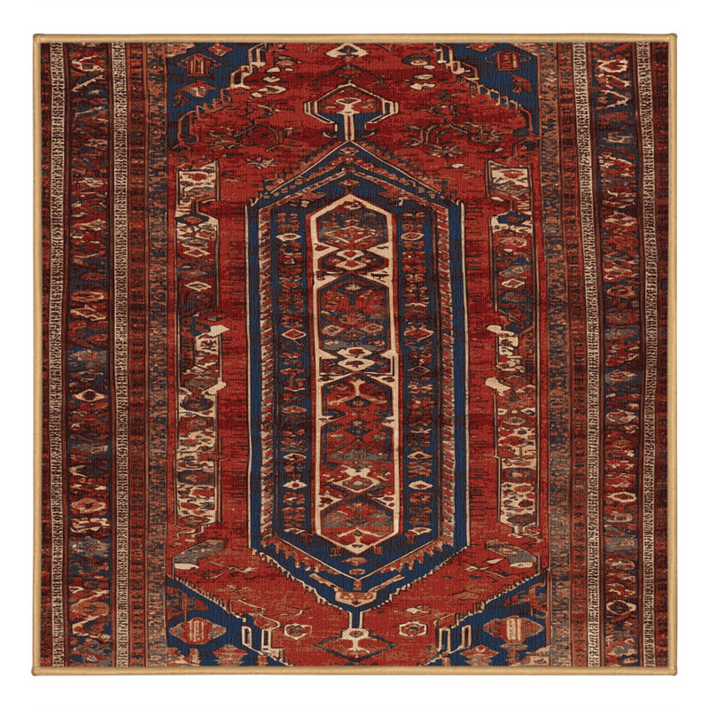 Tapis brun lavable à la machine, Carré 6 pi
