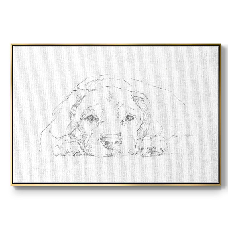 Lazy Dog III, H 27 po x l 41 po x P 2 po, Cadre doré, Pas de tapis