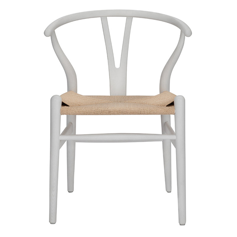 Chaise en bois massif Gunnur, Blanc