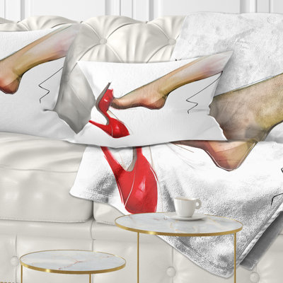 Abstrait abstrait portrait portant un coussin de chaussure à talon haut