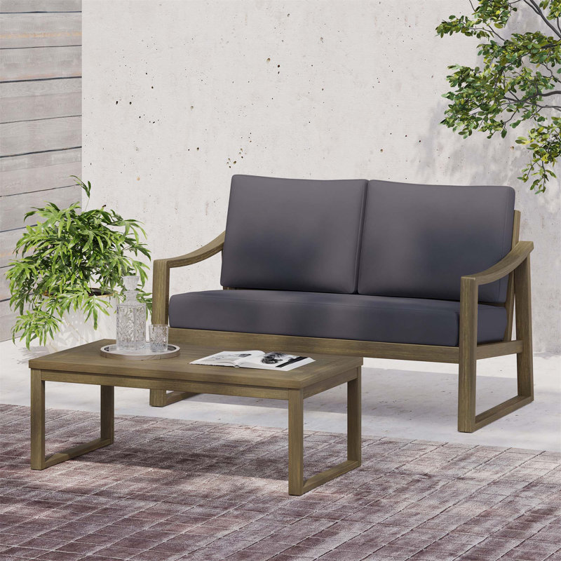 Table basse et causeuse Samwell, Brun