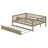 Full Size Wood Daybed With Trundle And Fence Guardrails