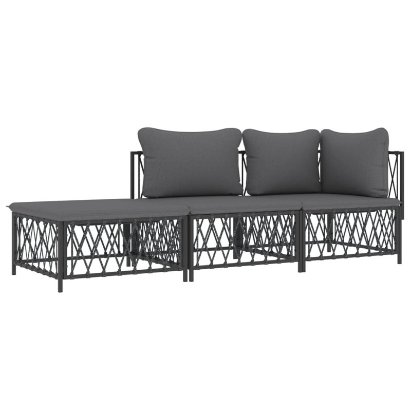 Ensemble de salon de jardin extérieur anthracite