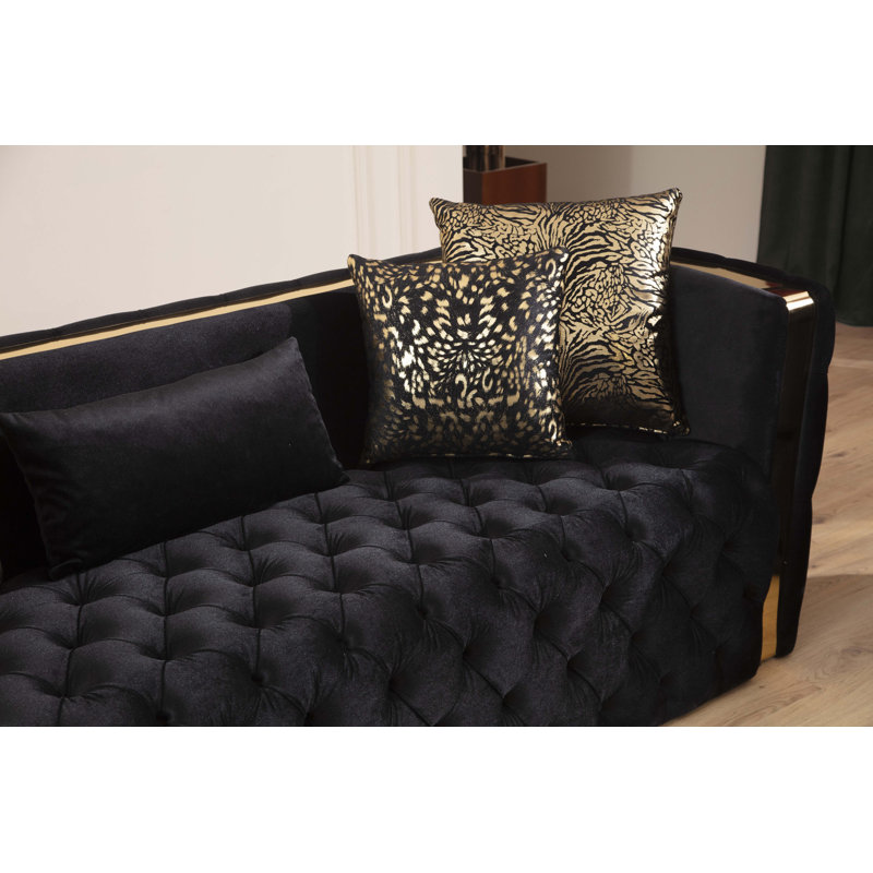 Doruk 3 - Piece Velvet Living Room Set