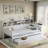 Multifunctional Wooden Daybed With Storage Shelves, Study Desk And Trundle-1271347264-1271347267