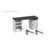 59"Computer Desk Black/White with Embeded Power Outlet, Lockable Office Desk with Ample Storage-2078604242