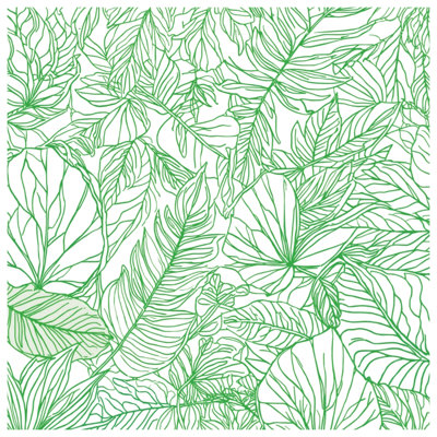 Green Leaf Line Art Comforter