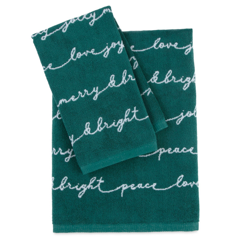 Martex Holiday Script 2-Pack Hand Towel Set