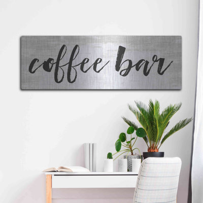 Coffee Bar on White' by Lettered & Lined, Metal Wall Art