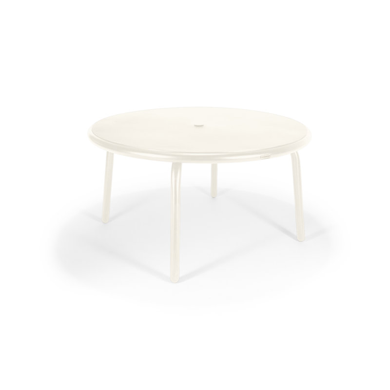 Holsen 54" Round KD Dining Table, White / Smooth White