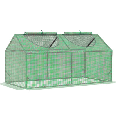 Portable Mini 4' X 2' Greenhouse With Pe Cover And Roll - Up Windows, Ideal For Indoor Outdoor Plant Growth, Protects From Cold , Retains Heat, Stable Steel Frame, Wind , Assembly Needed Protection,