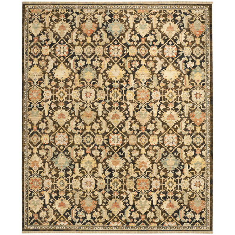 Tapis d'intérieur multicolore moka 10 pi x 13 pi Tharun, Rectangle 10 pi x 13 pi, Moka multicolore