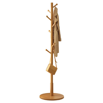 Wooden Coat Rack Stand For Bedroom, Living Room, Office - Freestanding Garment Hanger With Multiple Hooks For Hanging Clothes, Hats, And Accessories
