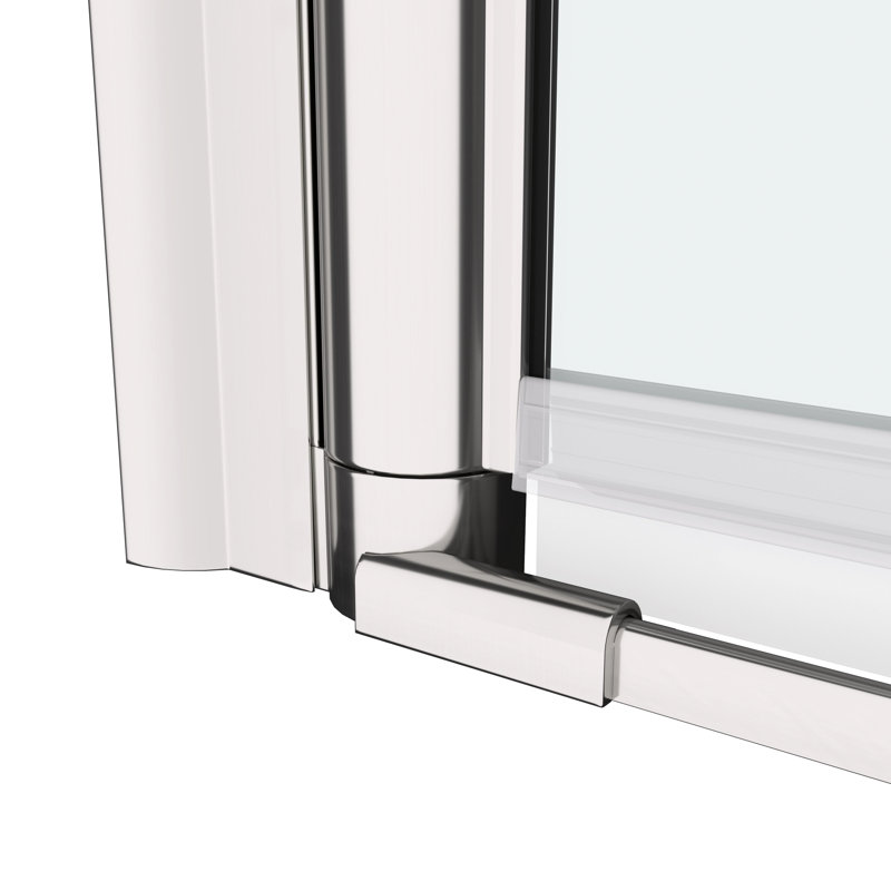 Porte de douche de 36 po à 37 3/8 po de large avec pivot, verre trempé de 1/4 po, porte pivotante de salle de bain ravissante, large et polyvalente