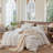 MooMee Striped Duvet Cover Set 100% Washed Cotton Linen Like Textured-111721003-112681252