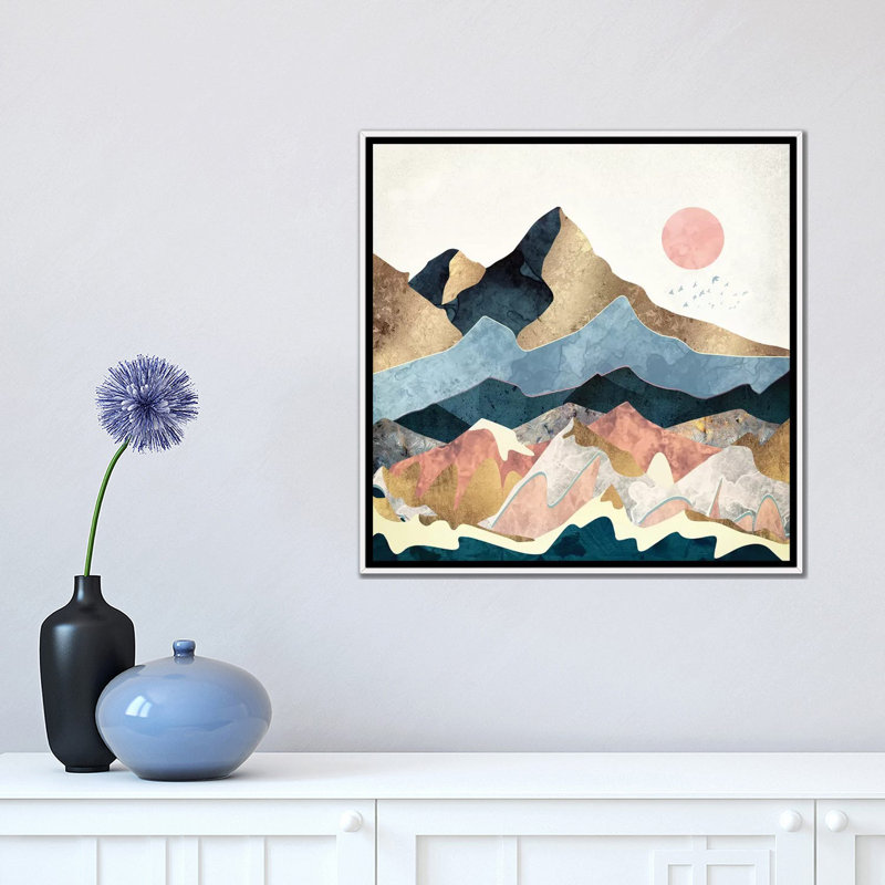 « golden peaks » par spacefrog designs-impression, H 18 po x l 18 po x P 1,5 po, Toile blanche encadrée