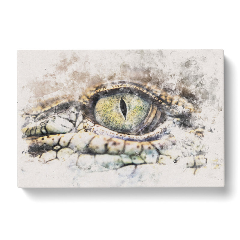 Crocodile Eye - Wrapped Canvas Print, 40cm H x 60cm W x 4cm D