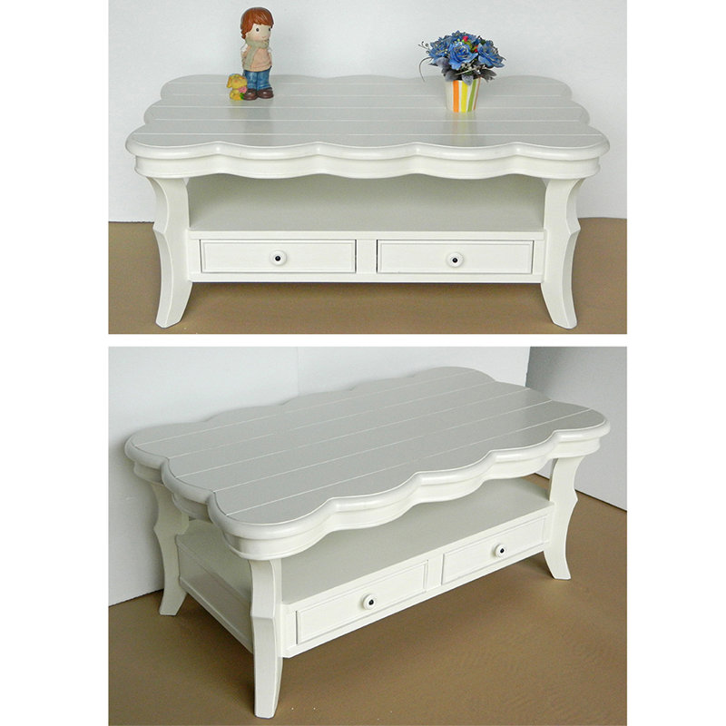 Table basse de style rétro américain, Blanc, Blanc