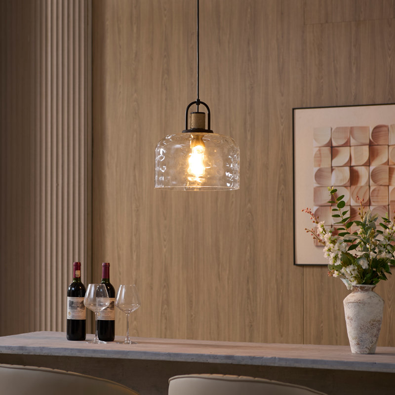 Luminaire suspendu en verre 1 lumière Farmhouse