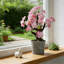 17" Artificial Pink Cherry Blossom Tree With Lifelike Flowers, Faux Bonsai Tree In Decorative Pot
