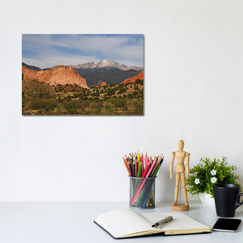 Pike's Peak and Garden of the Gods 1 Piece Wrapped Canvas Wall Art, 20.32cm H x 30.48cm W x 1.91cm D