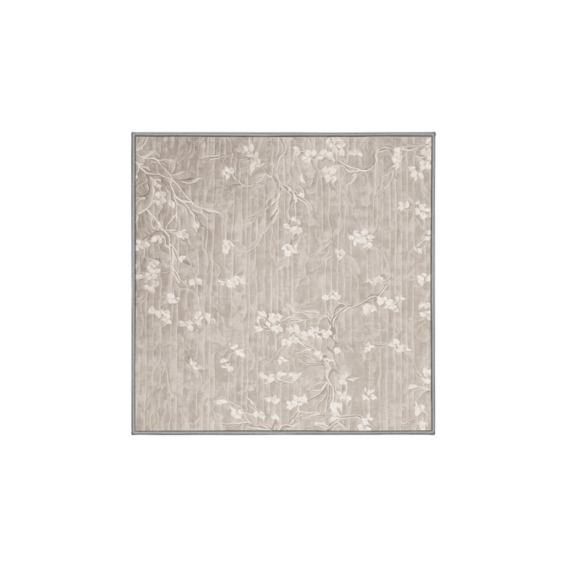 Machine Washable Gray Area Rug, Square 8'