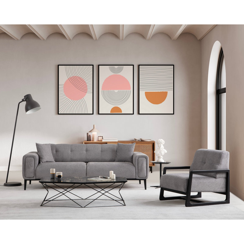 Nikel Premium 3-Seat Sofa-Bed, Light Grey, 88.6 x 36.2 x 29.9 inches | Sturdy Beech Wood Frame & Chipboard | 100% Polyester Fabric, Turnable Back Mechanism, Dry-Cleanable | Comfortable Seating with 28 DNS Foam